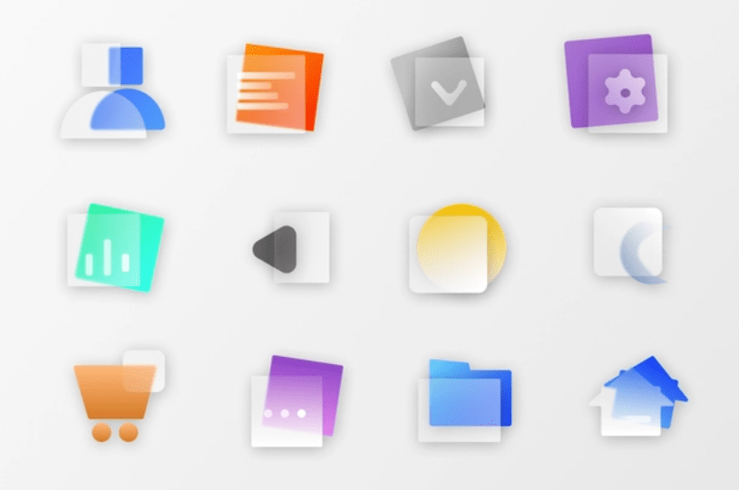 24 Glassmorphism Style Icons
